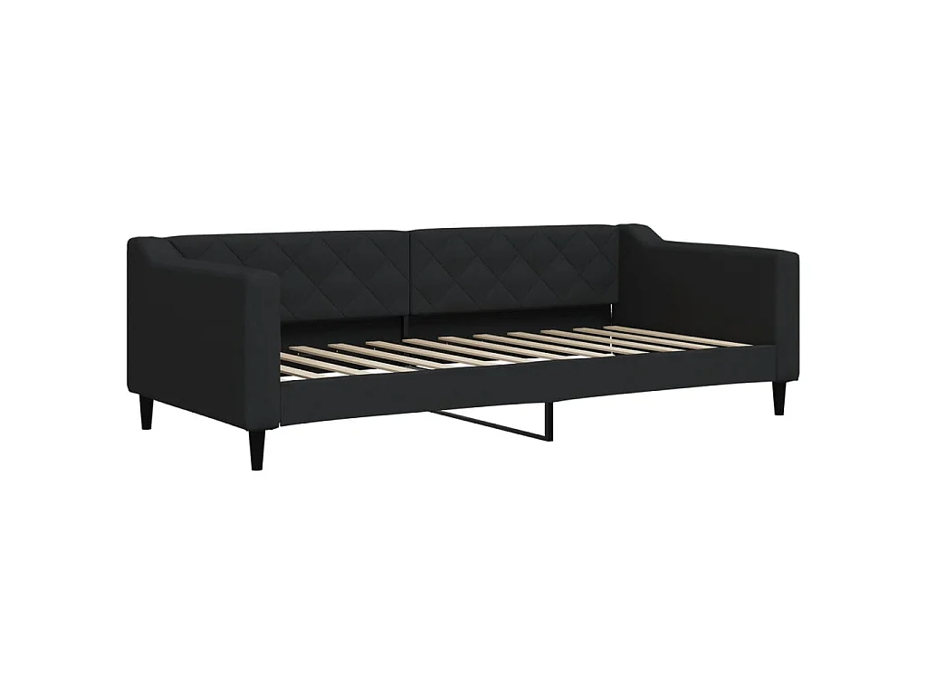 Lit de jour avec gigogne sans matelas noir 90x200 cm