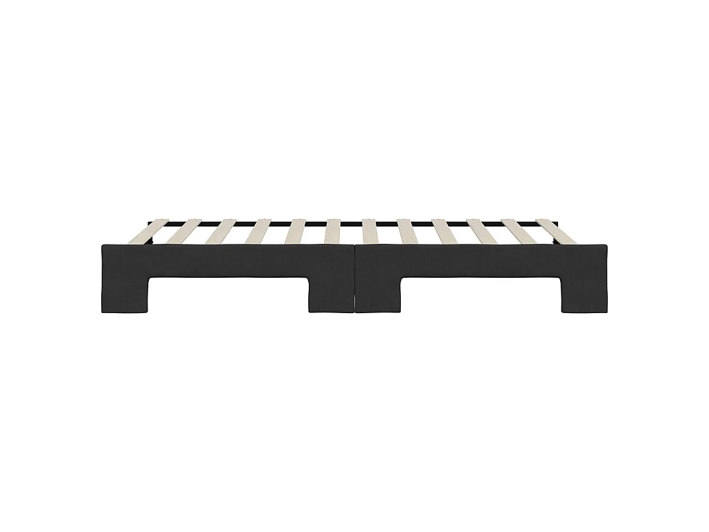 Lit de jour avec gigogne sans matelas noir 90x200 cm