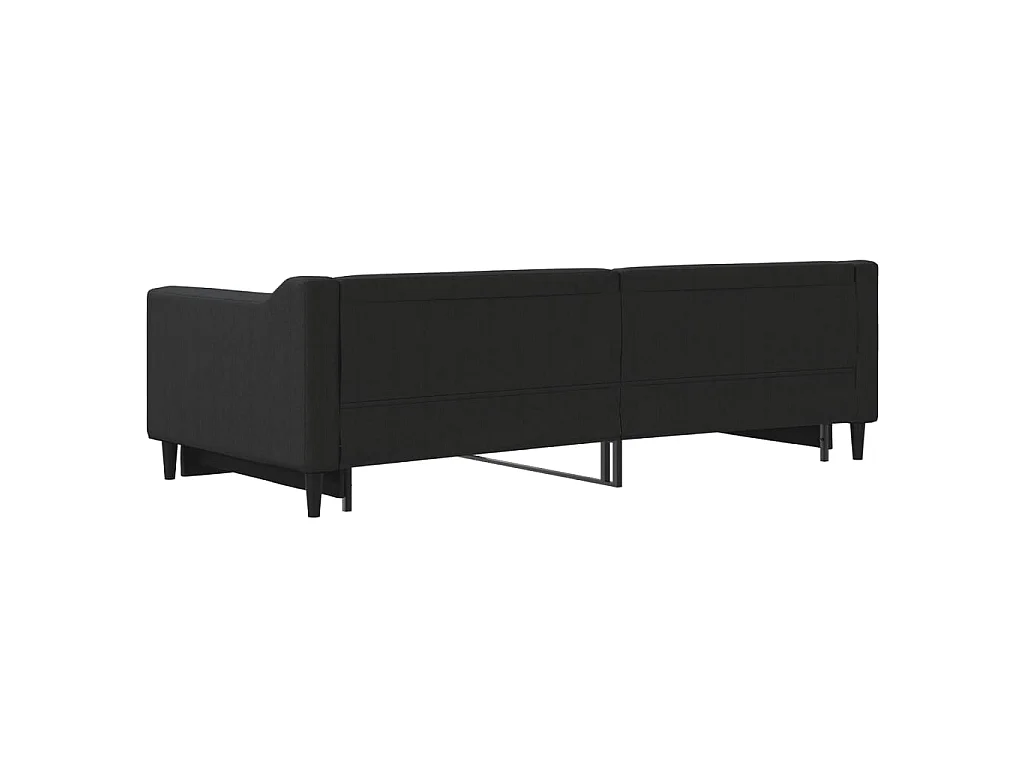 Lit de jour avec gigogne sans matelas noir 90x200 cm