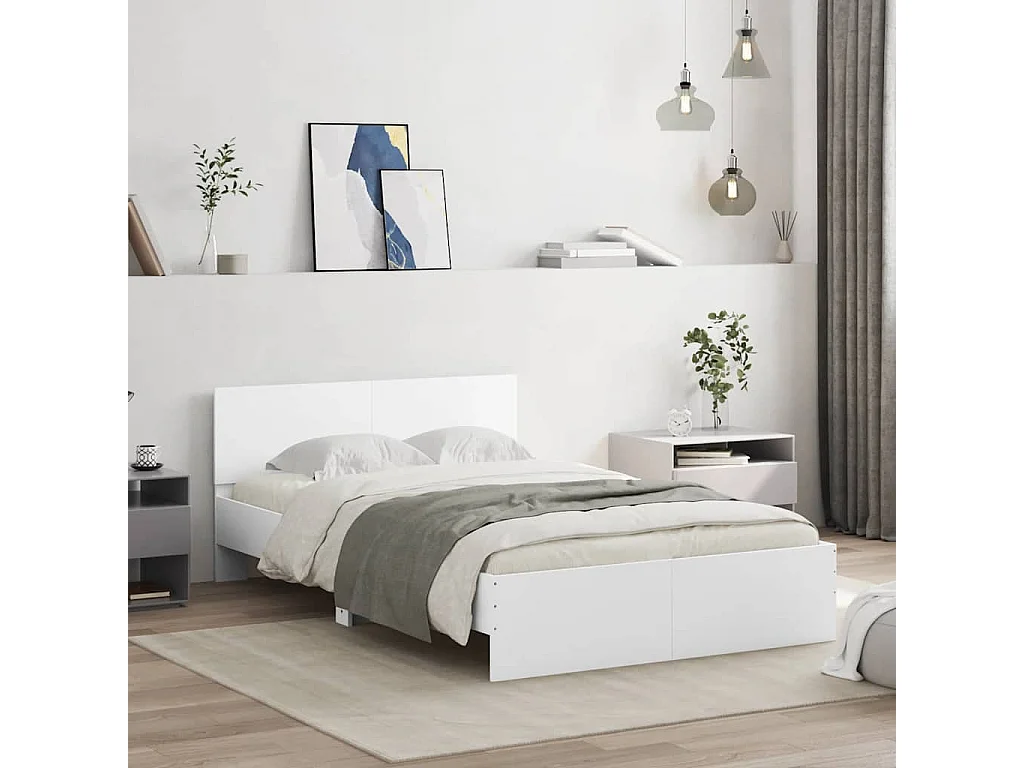 Cadre de lit sans matelas blanc 120x200 cm
