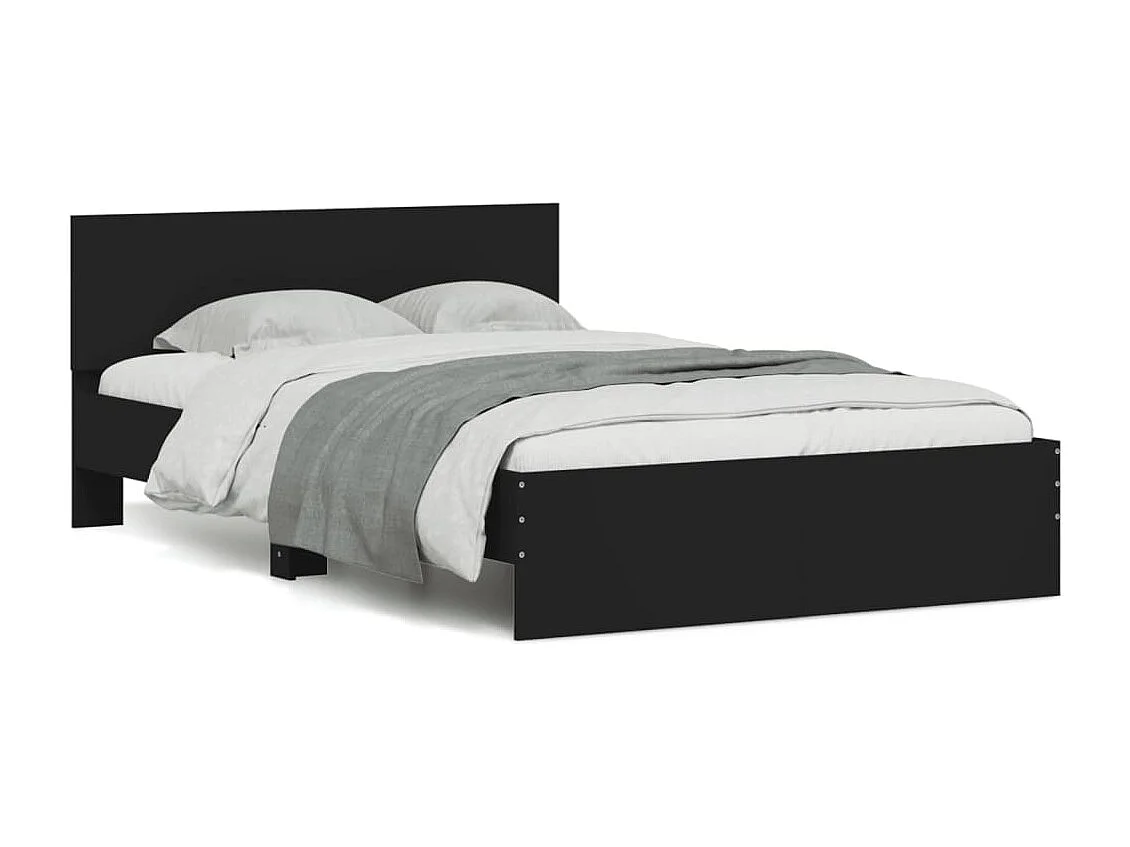 Bedframe met hoofdeinde zwart 120x190 cm