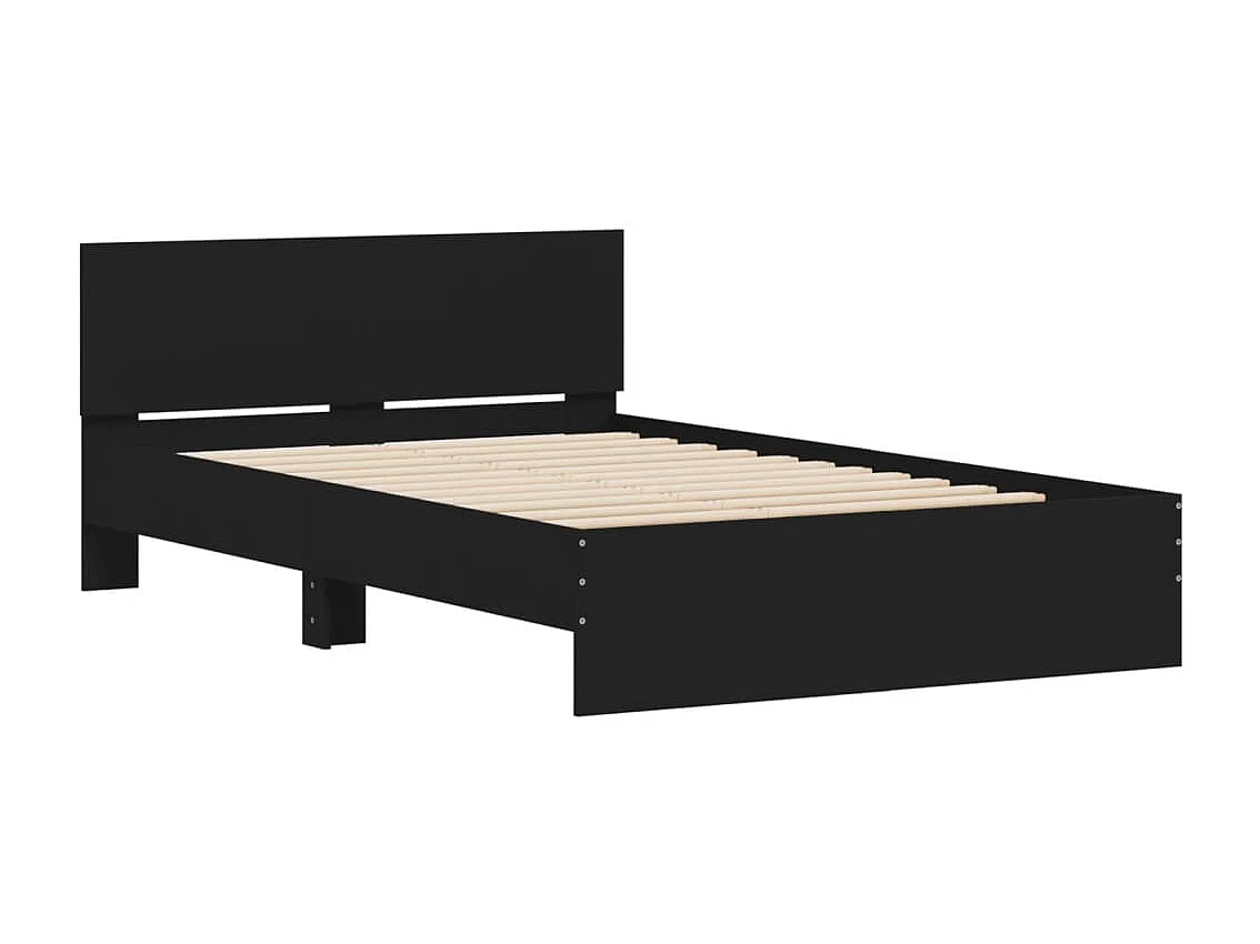 Bedframe met hoofdeinde zwart 120x190 cm