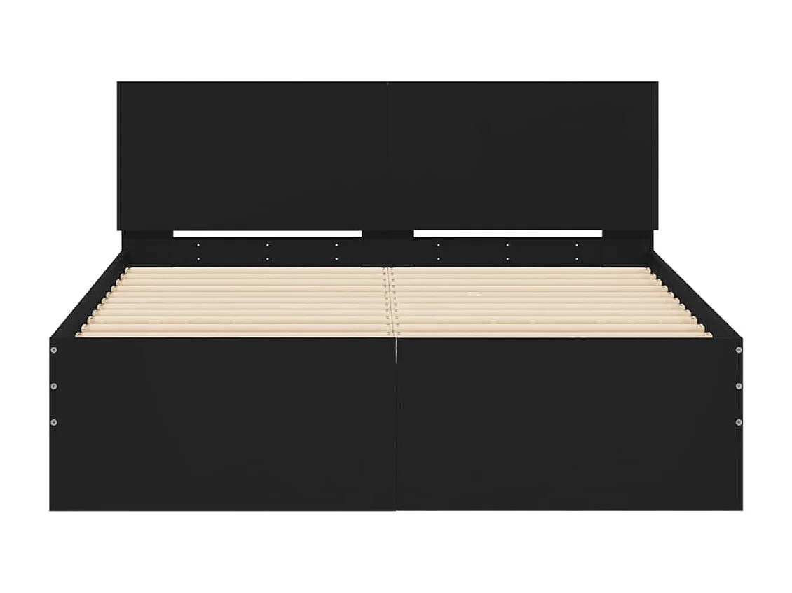 Bedframe met hoofdeinde zwart 120x190 cm