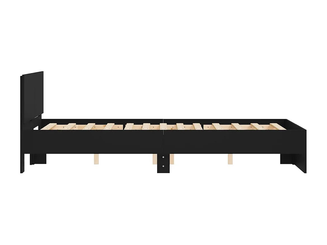 Bedframe met hoofdeinde zwart 120x190 cm