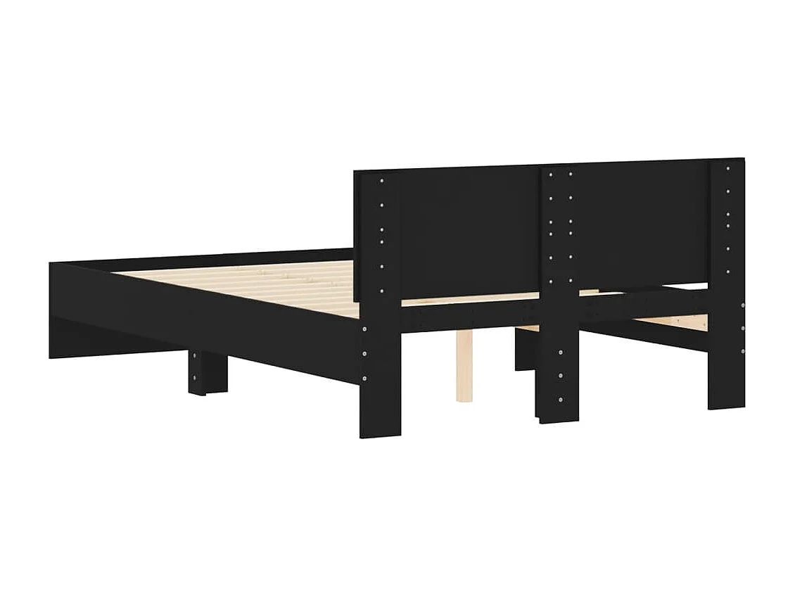 Bedframe met hoofdeinde zwart 120x190 cm