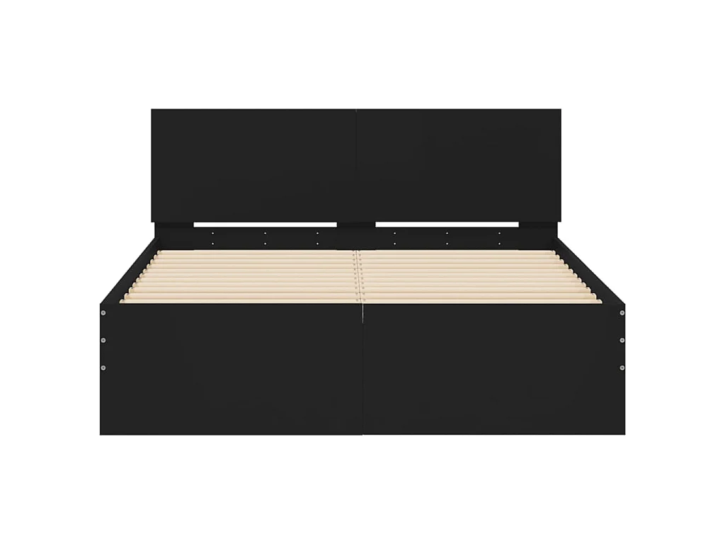 Cadre de lit sans matelas noir 120x190 cm