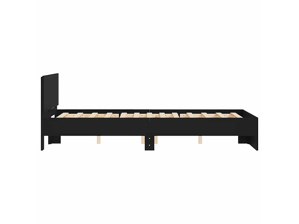 Cadre de lit sans matelas noir 120x190 cm