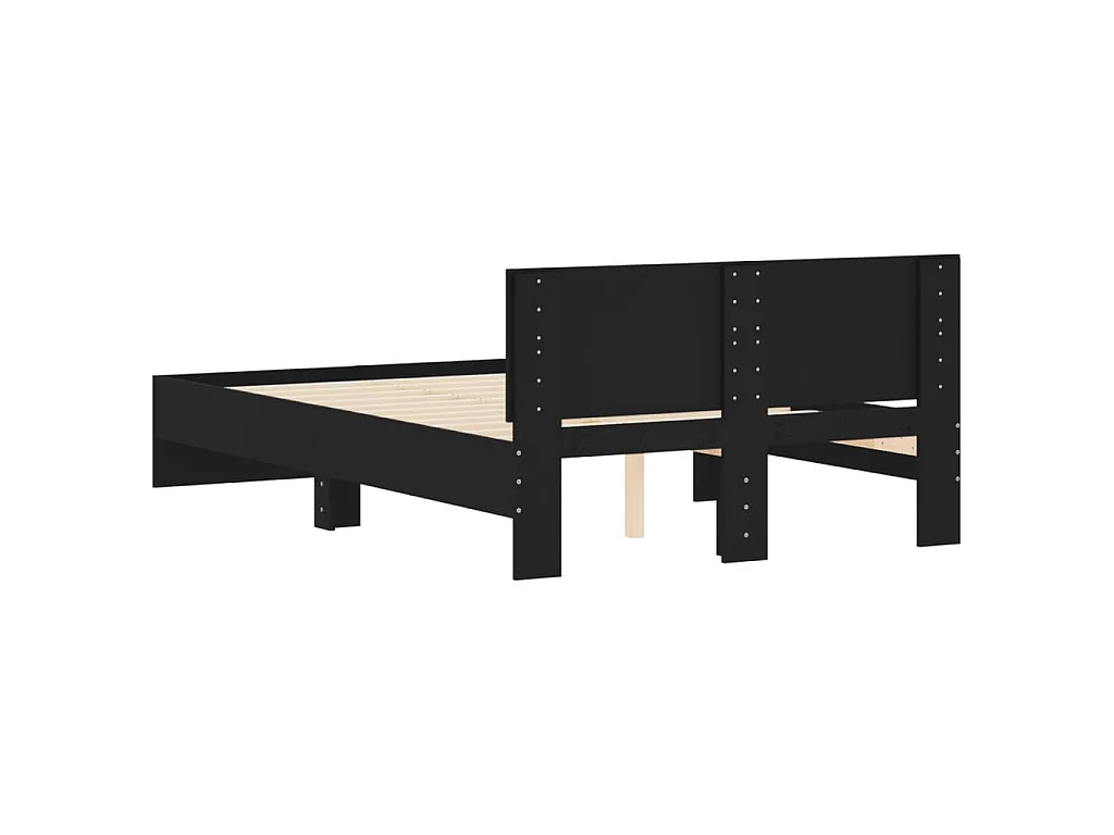Cadre de lit sans matelas noir 120x190 cm