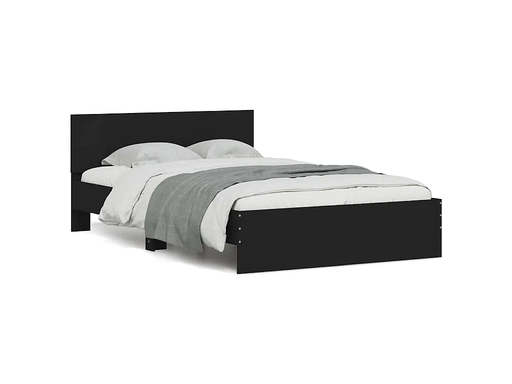 Cadre de lit sans matelas noir 120x190 cm