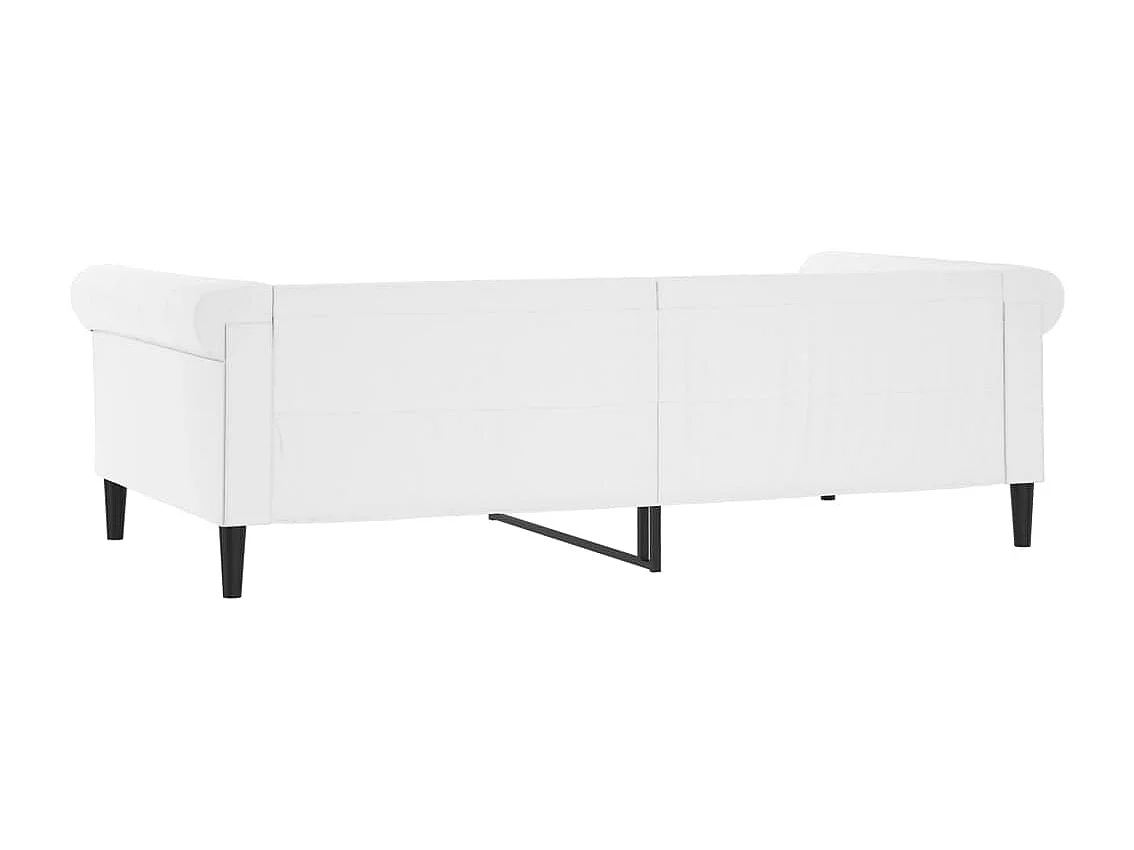 Lit de jour blanc 100x200 cm similicuir