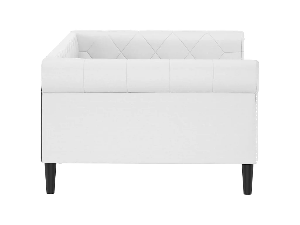 Lit de jour blanc 100x200 cm similicuir