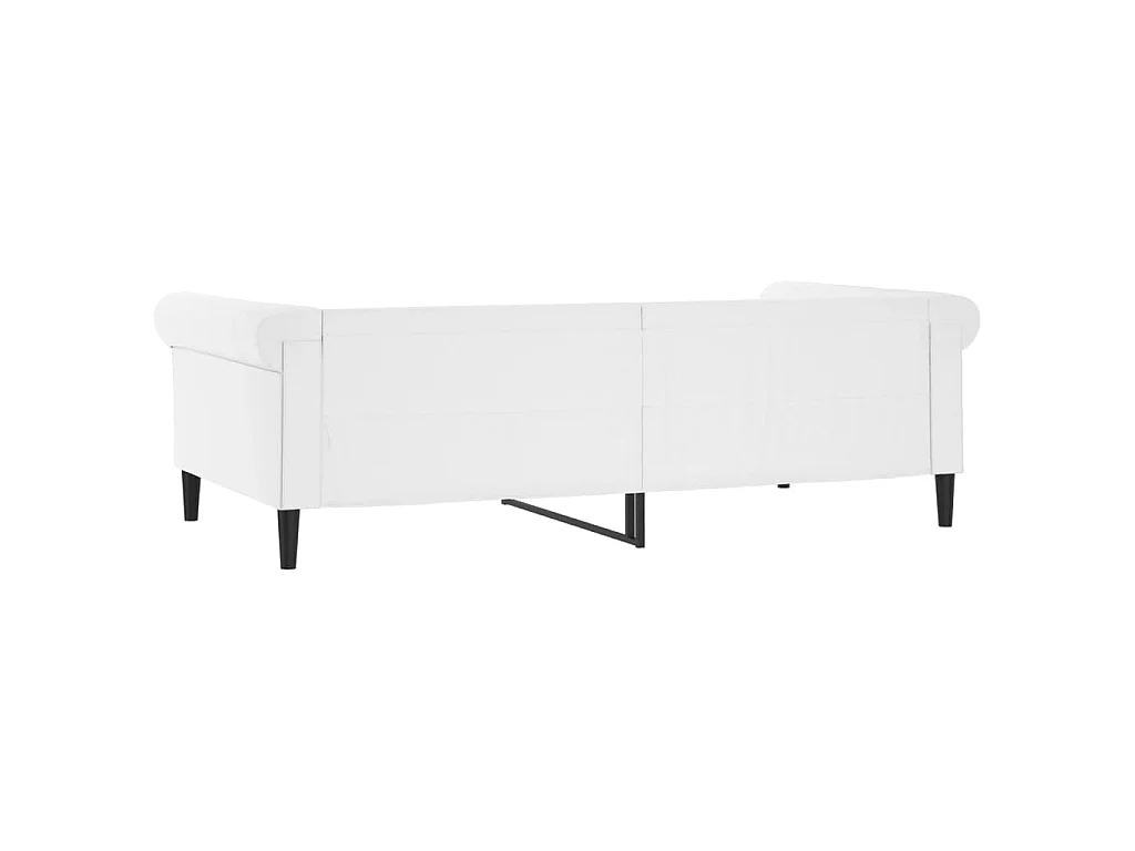 Lit de jour blanc 100x200 cm similicuir