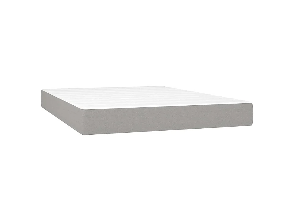Boxspring met matras en LED stof lichtgrijs 140x190 cm