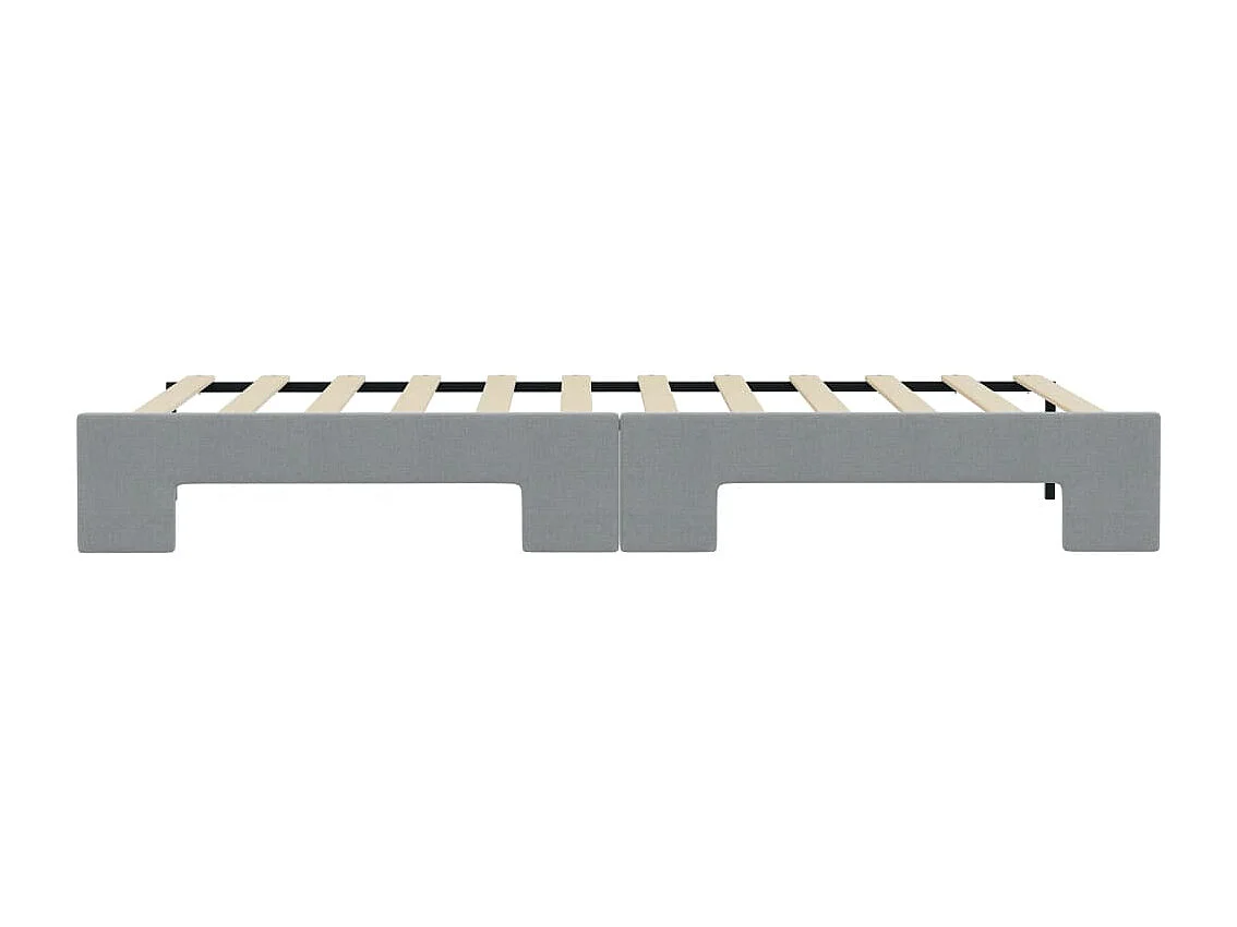 Lit de jour avec lit gigogne gris clair 90x190 cm tissu