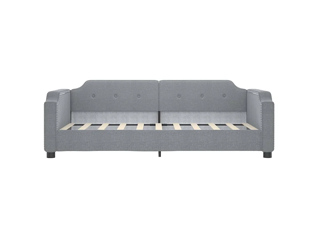 Slaapbank met onderschuifbed 90x190 cm stof lichtgrijs