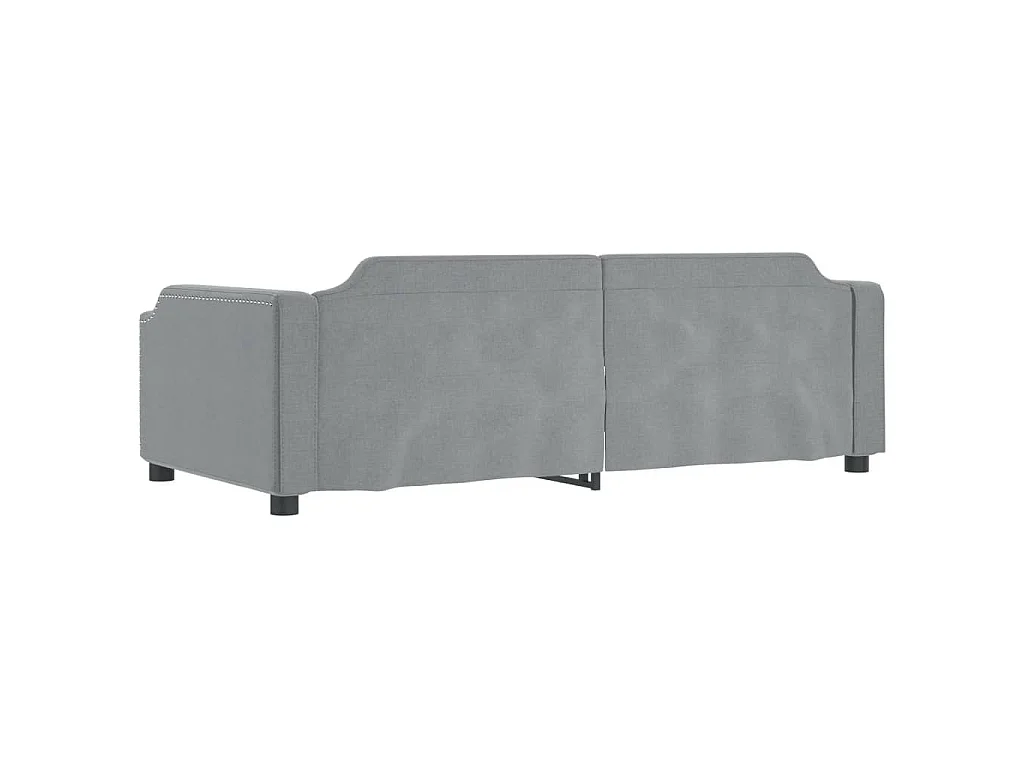 Slaapbank met onderschuifbed 90x190 cm stof lichtgrijs