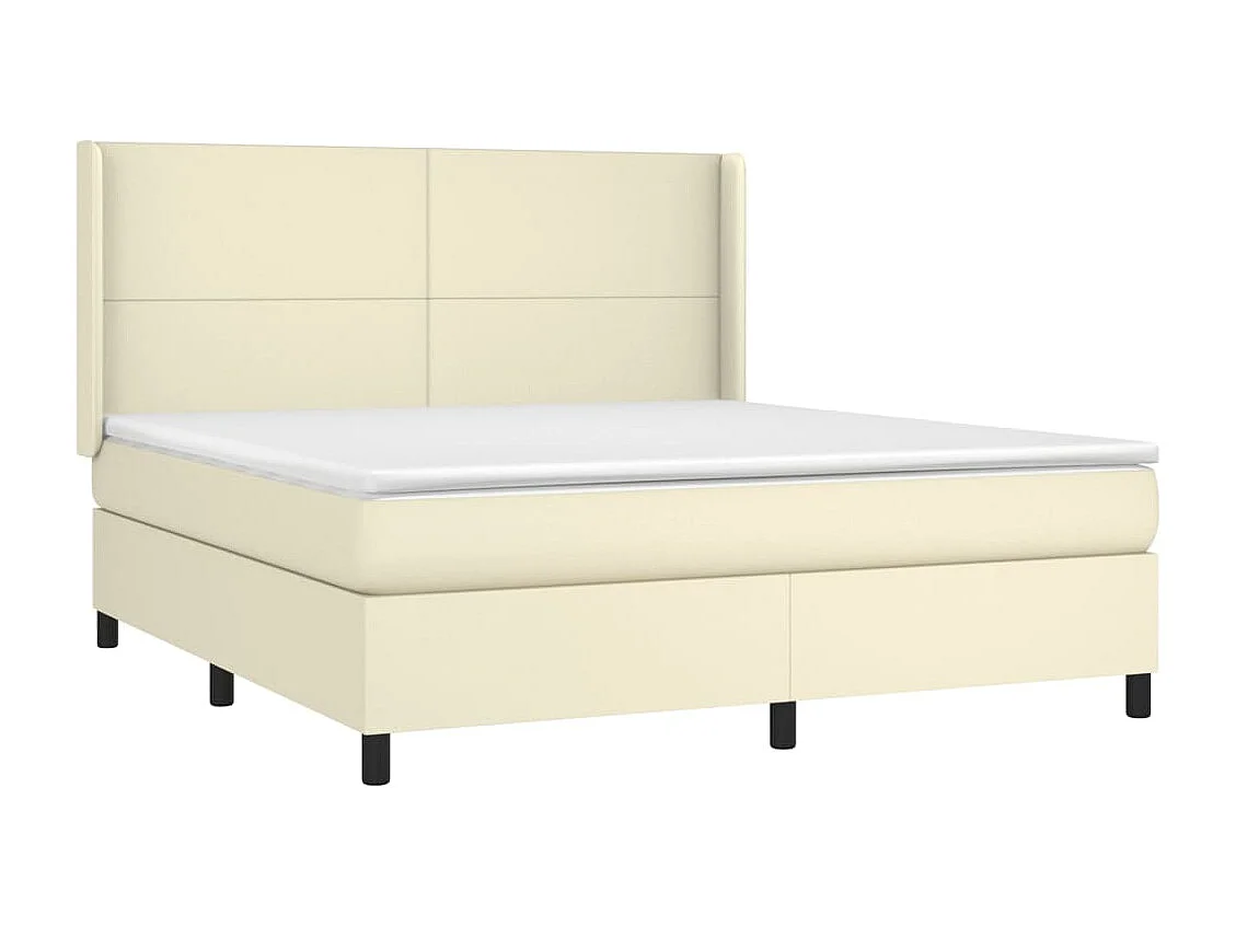 Giroletto a Molle con Materasso e LED Crema 160x200 cm