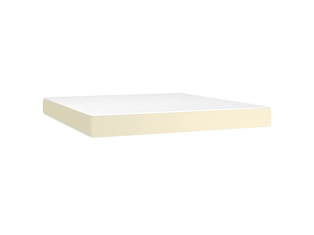 Boxspringbett mit Matratze & LED Creme 160x200 cm Kunstleder