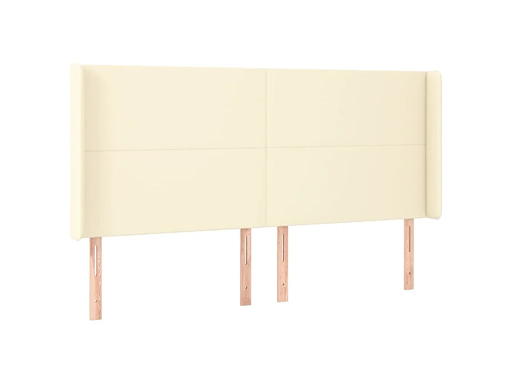 Boxspringbett mit Matratze & LED Creme 160x200 cm Kunstleder