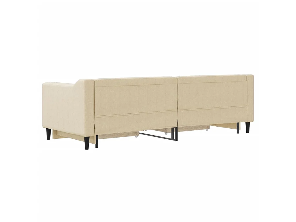 Slaapbank met onderschuifbed en lades 80x200 cm stof crèmekleur