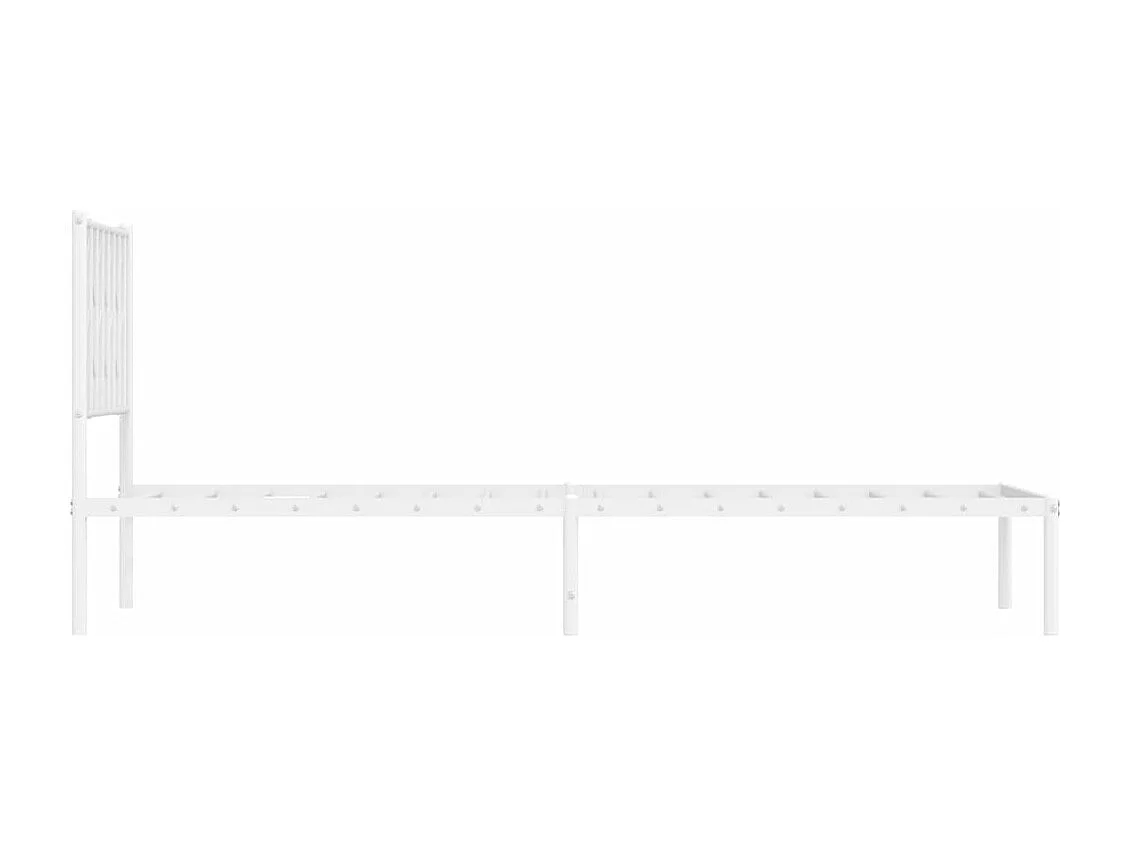 Bettgestell mit Kopfteil Metall Weiß 90x200 cm