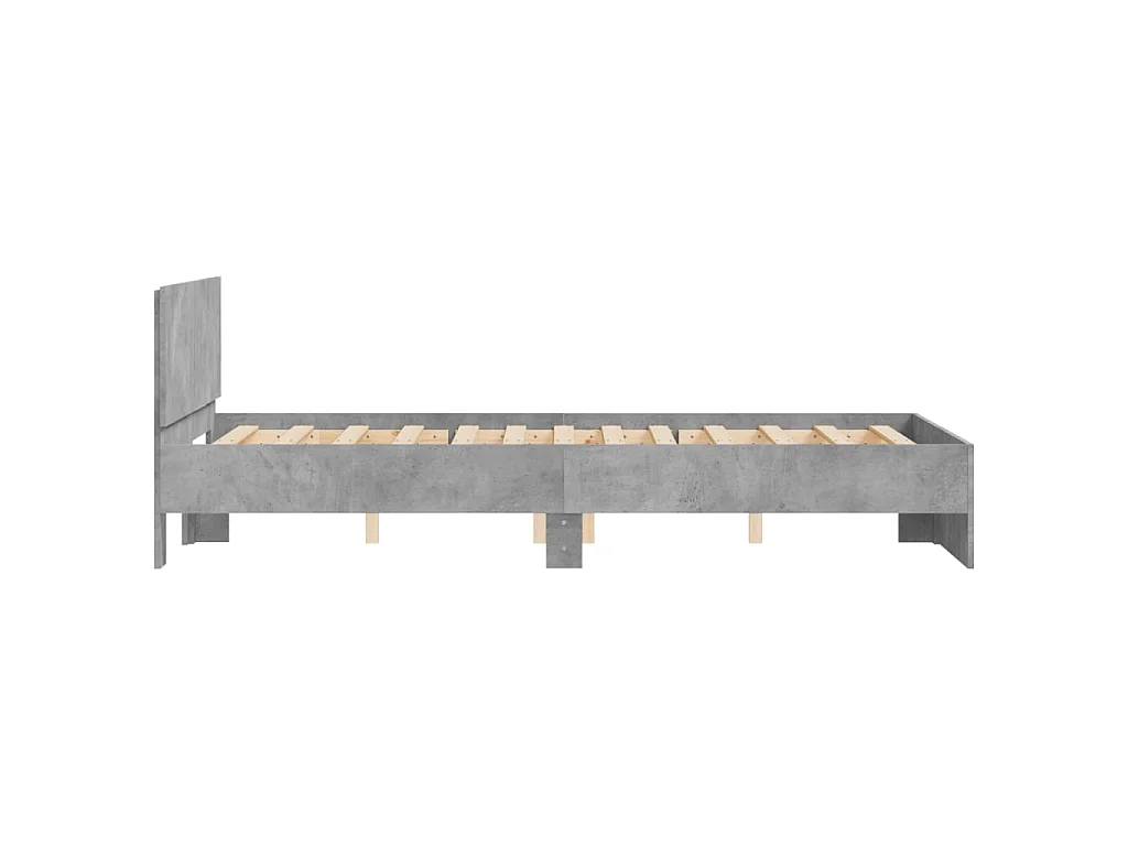 Bedframe met hoofdeinde betongrijs 120x190 cm