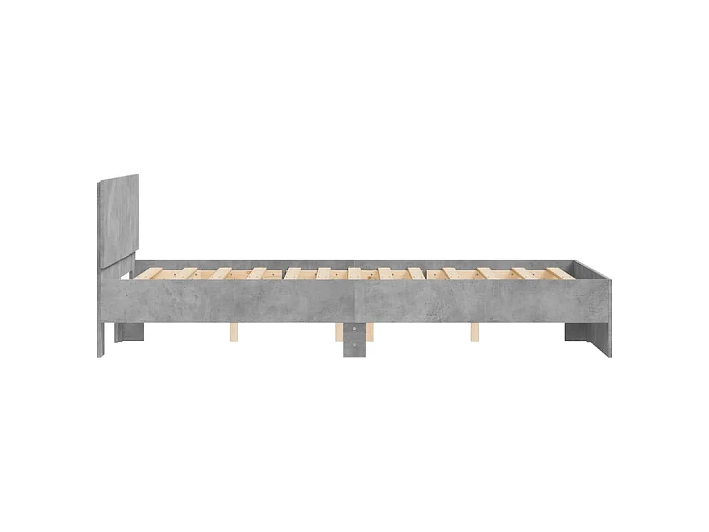 Cadre de lit sans matelas gris béton 120x190 cm