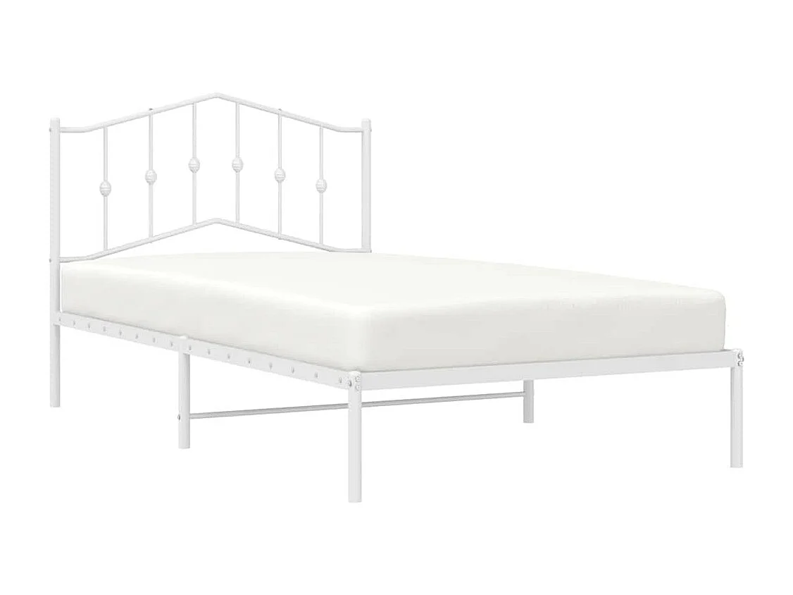 Giroletto con Testiera Metallo Bianco 100x200 cm