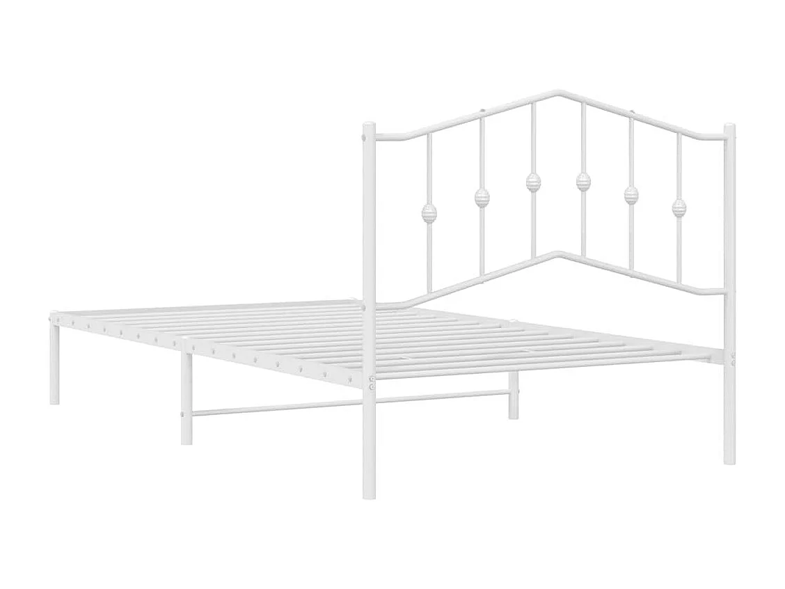 Giroletto con Testiera Metallo Bianco 100x200 cm