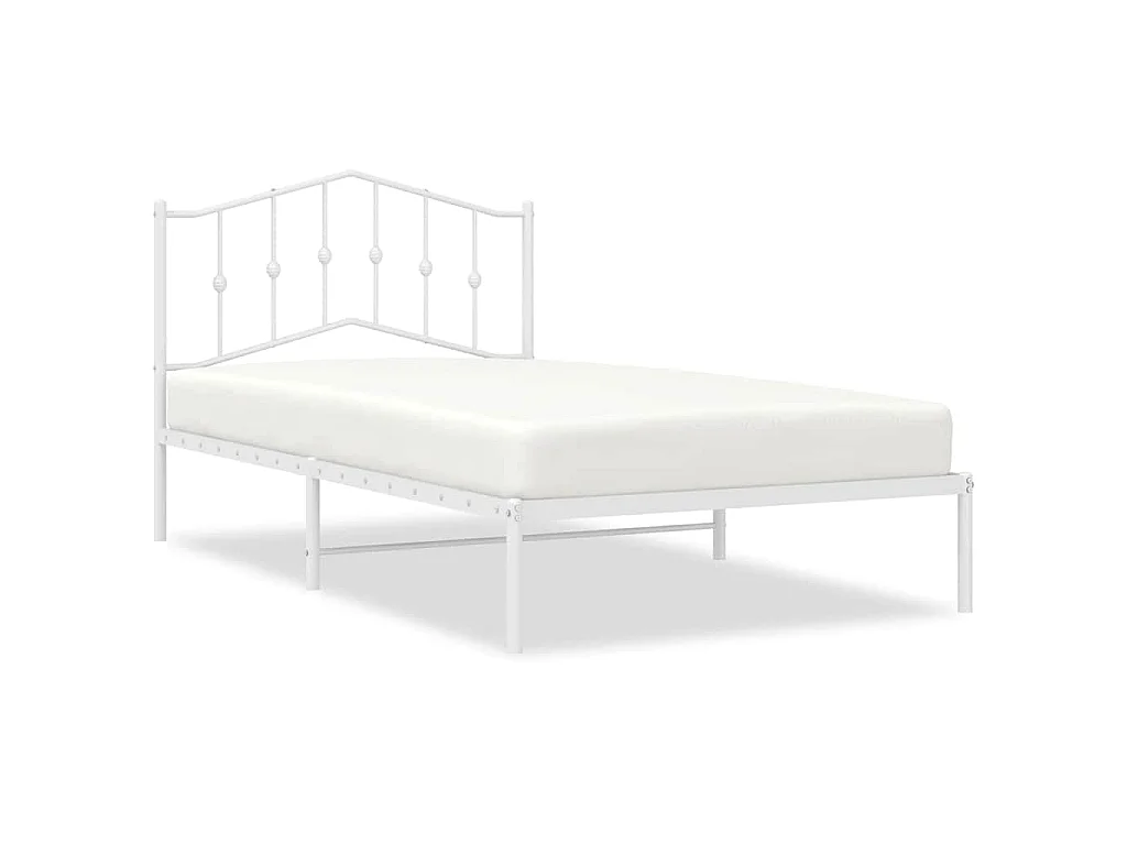 Giroletto con Testiera Metallo Bianco 100x200 cm