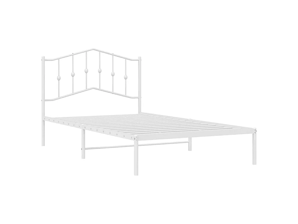 Giroletto con Testiera Metallo Bianco 100x200 cm