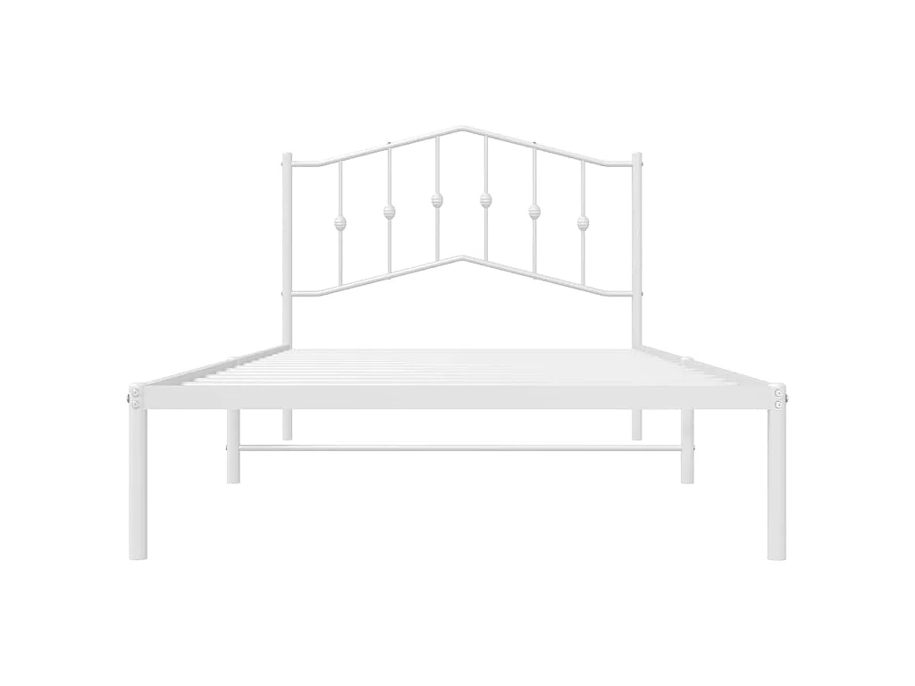 Giroletto con Testiera Metallo Bianco 100x200 cm