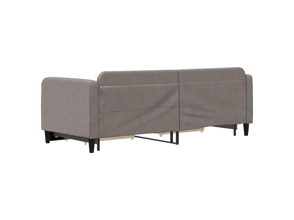 Divano Letto Estraibile con Cassetti Tortora 80x200 cm Tessuto