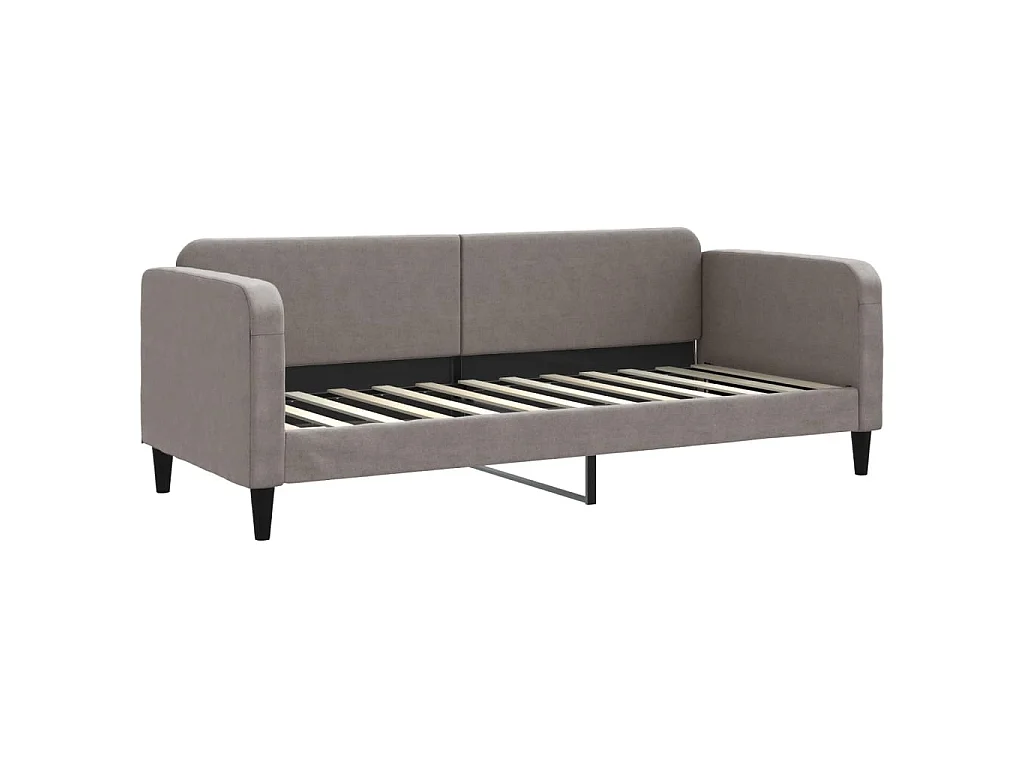 Divano Letto Estraibile con Cassetti Tortora 80x200 cm Tessuto