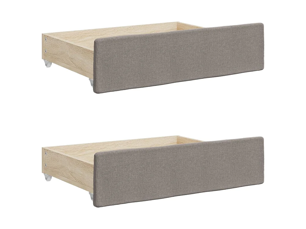 Divano Letto Estraibile con Cassetti Tortora 80x200 cm Tessuto
