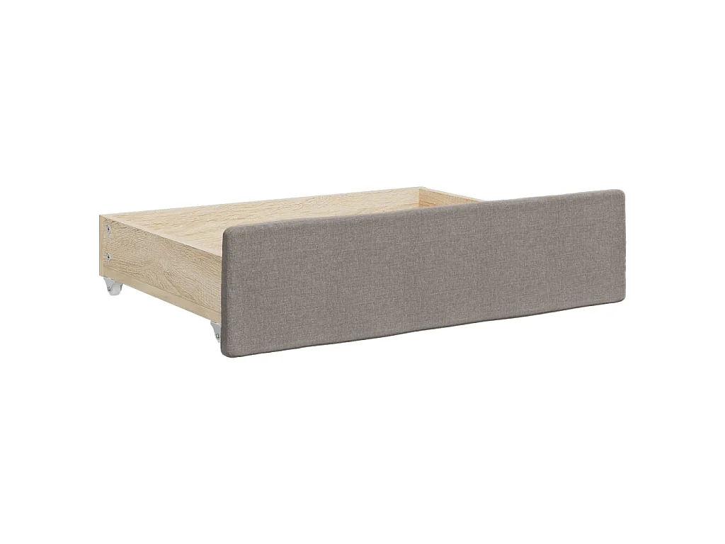 Divano Letto Estraibile con Cassetti Tortora 80x200 cm Tessuto