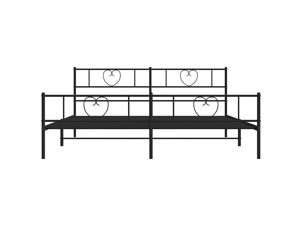 Bedframe met voetbord zonder matras metaal zwart 180x200 cm