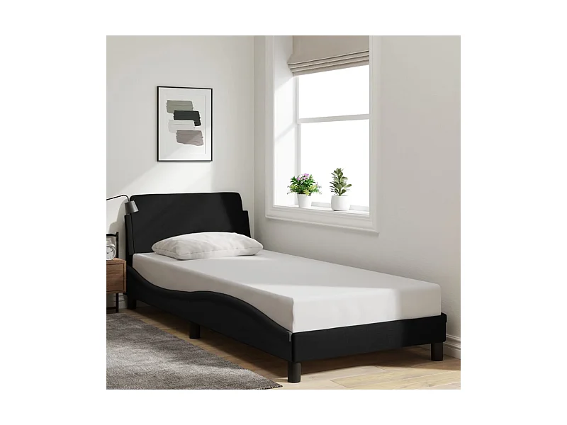 Bedframe met hoofdeinde "Dover" 90x190 cm stof zwart