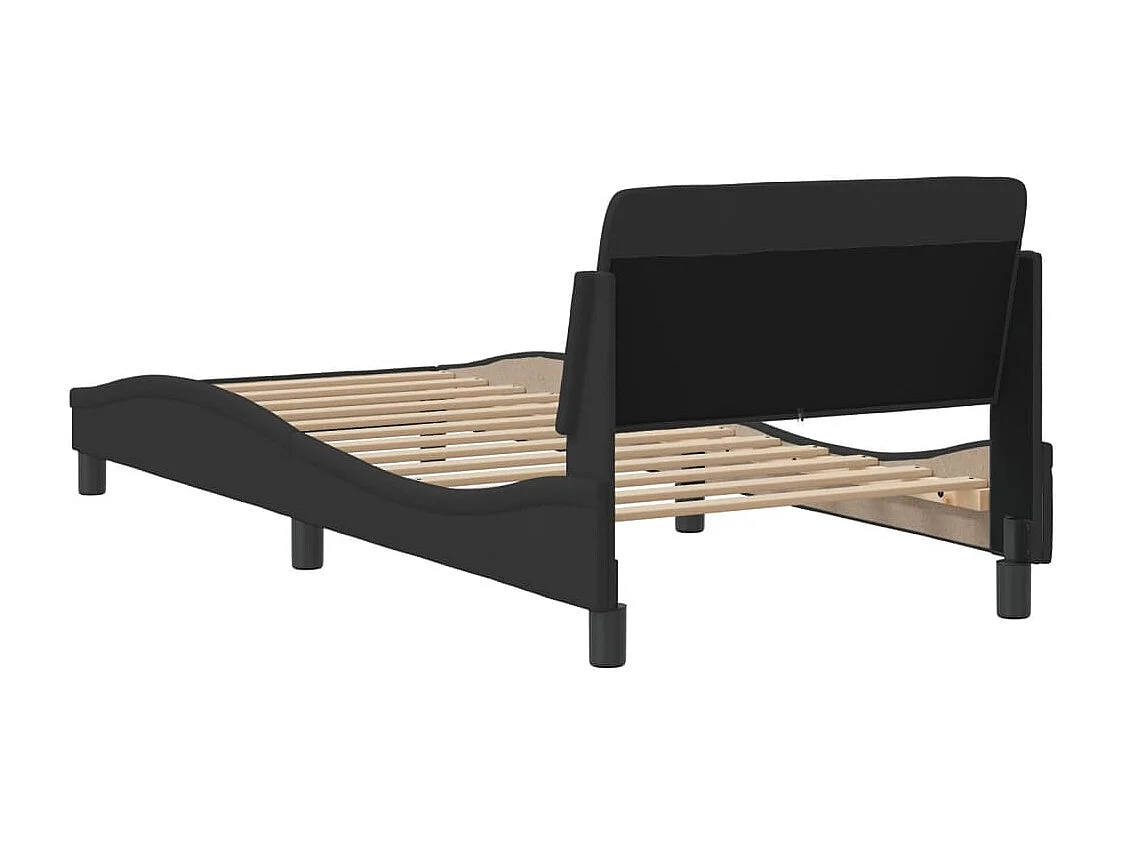 Bettgestell mit Kopfteil "Dover" Schwarz 90x190 cm Stoff