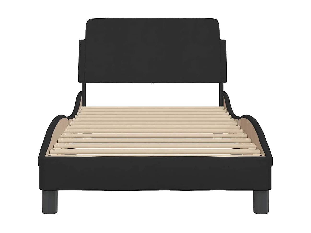 Cadre de lit avec tête de lit Dover noir 90x190 cm tissu