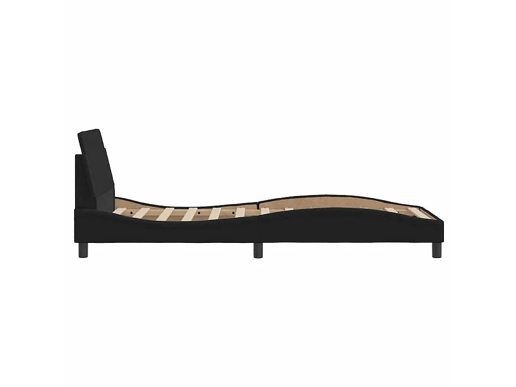 Cadre de lit avec tête de lit Dover noir 90x190 cm tissu