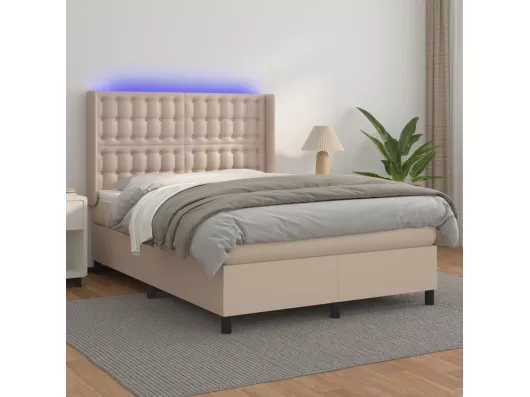 Kauf Unique Boxspringbett mit Matratze & LED Cappuccino-Braun 140x190cm