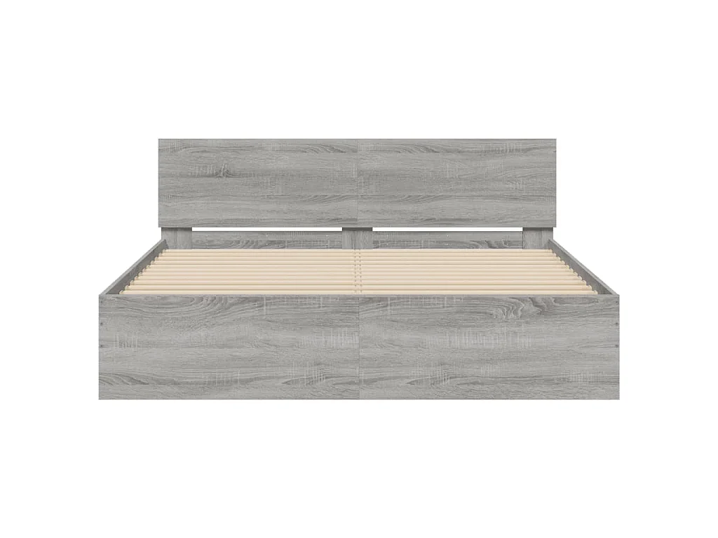 Cadre de lit sans matelas sonoma gris 140x190 cm