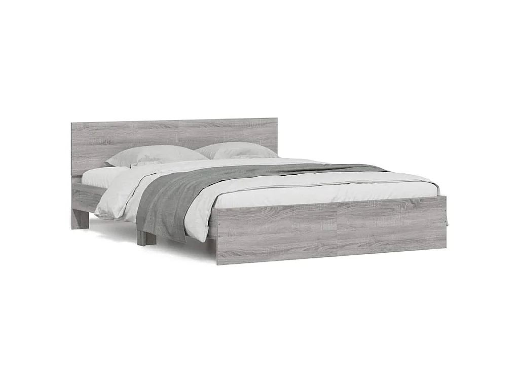 Cadre de lit sans matelas sonoma gris 140x190 cm
