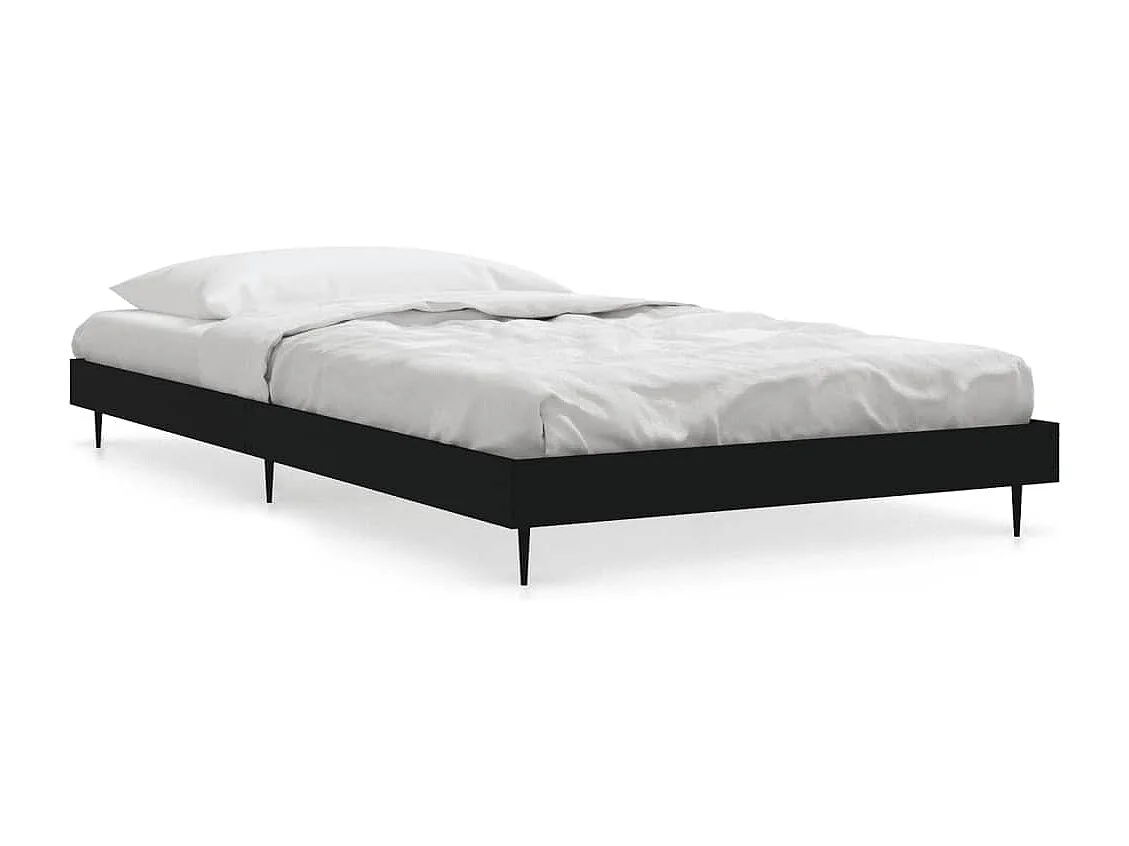 Cadre de lit sans matelas noir 100x200 cm bois d'ingénierie