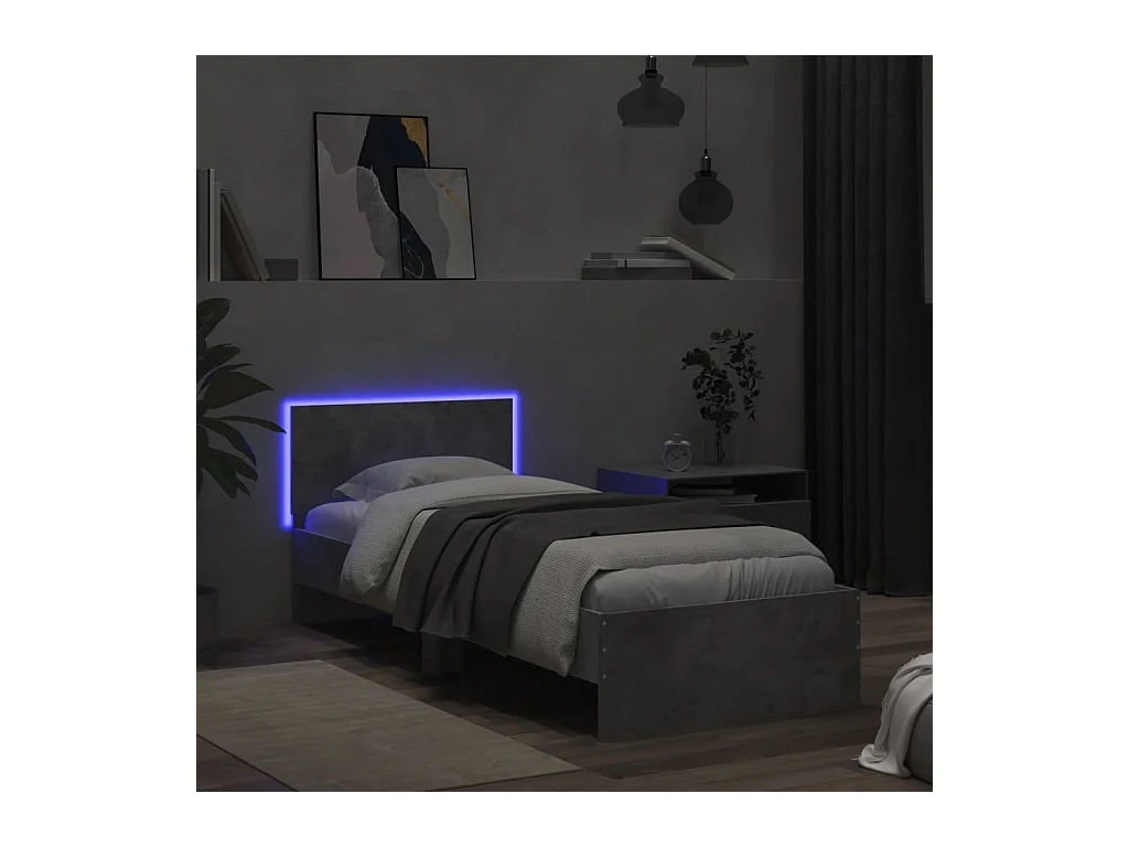 Cadre de lit sans matelas avec lumières LED 90x200 cm