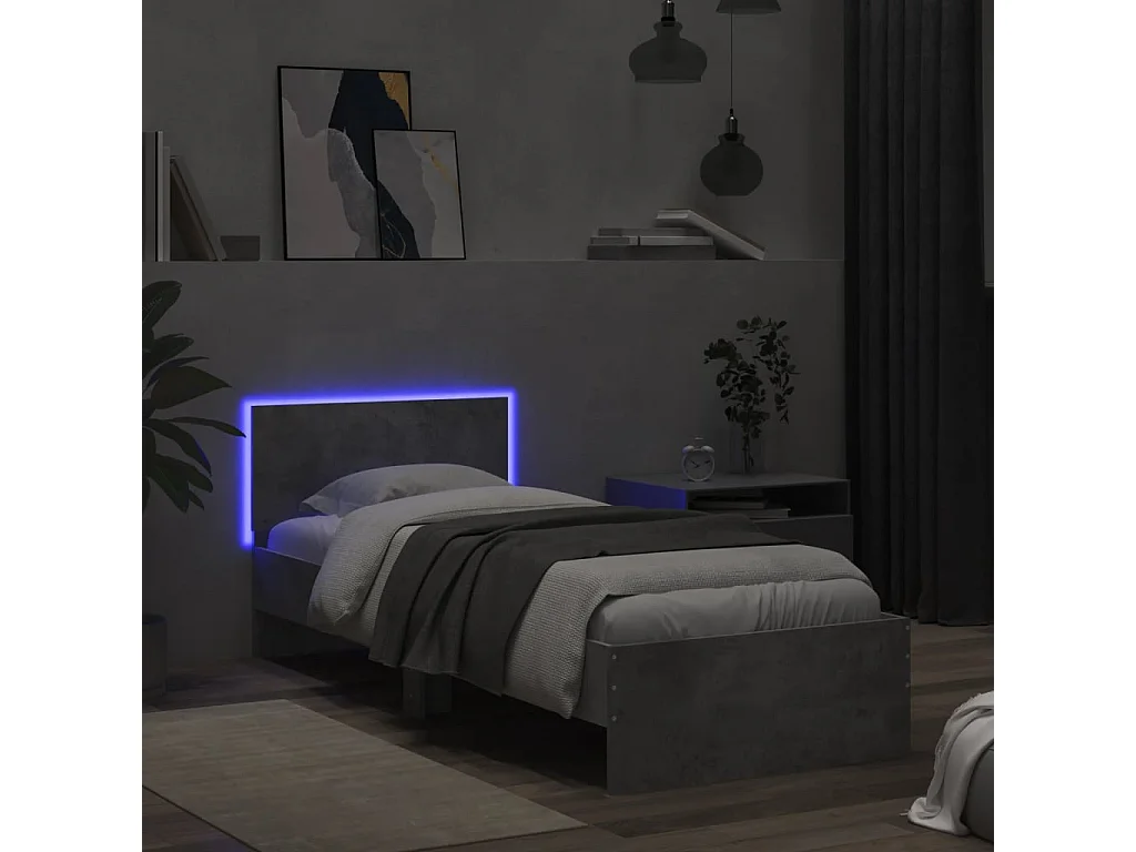 Cadre de lit sans matelas avec lumières LED 90x200 cm