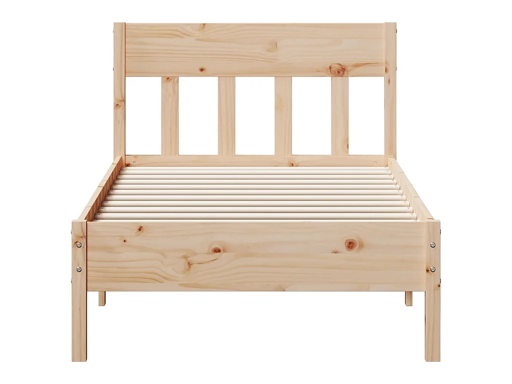 Estructura de cama sin colchón madera maciza de pino 90x190 cm