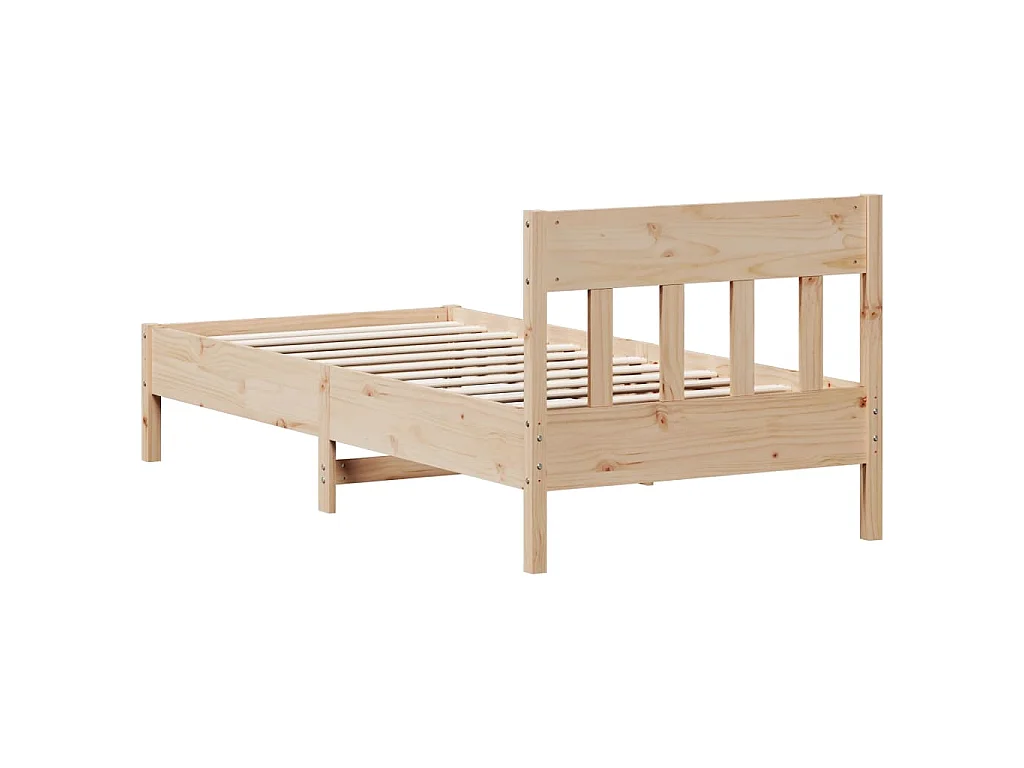 Estructura de cama sin colchón madera maciza de pino 90x190 cm
