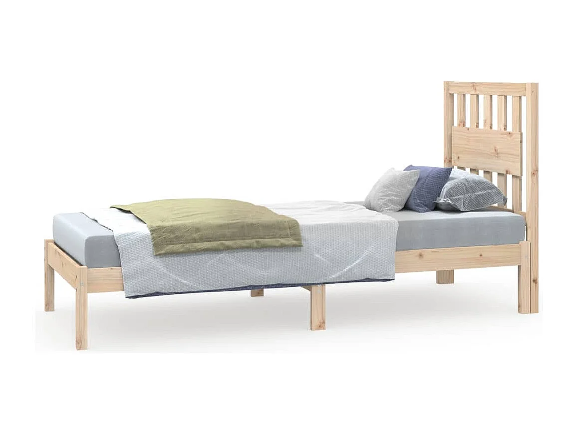Giroletto in Legno Massello Grigio 75x190 cm Small Single